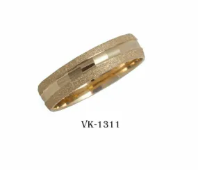 14k Solid Gold Elegant Ladies Modern Sandstone Finish Flat Band 5mm Ring VK1311v