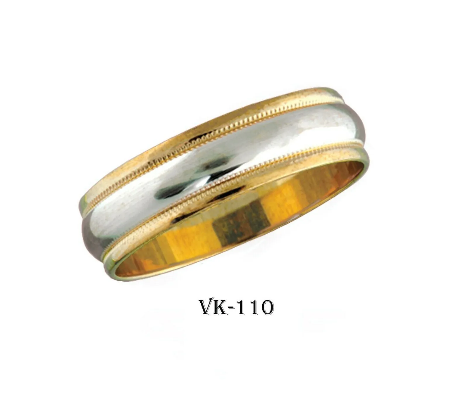 18k Solid Gold Elegant Ladies Modern Shiny Finish Flat Band 6MM Ring VK110v