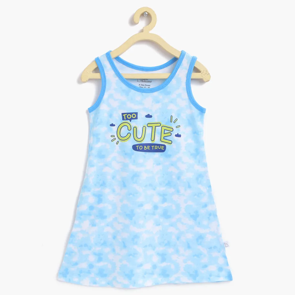 A-line Dress - Tie-Dye Blues (2-4 years)