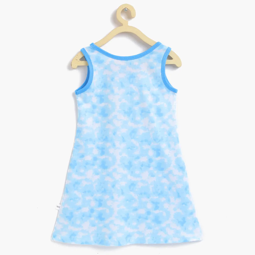 A-line Dress - Tie-Dye Blues (2-4 years)