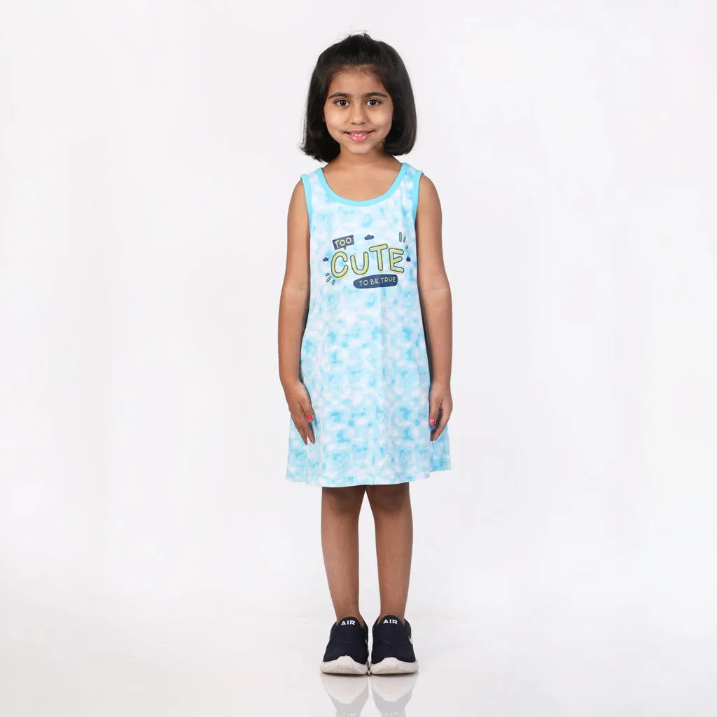 A-line Dress - Tie-Dye Blues (2-4 years)