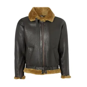 B4: Men's Brown Sheepskin Flying Jacket