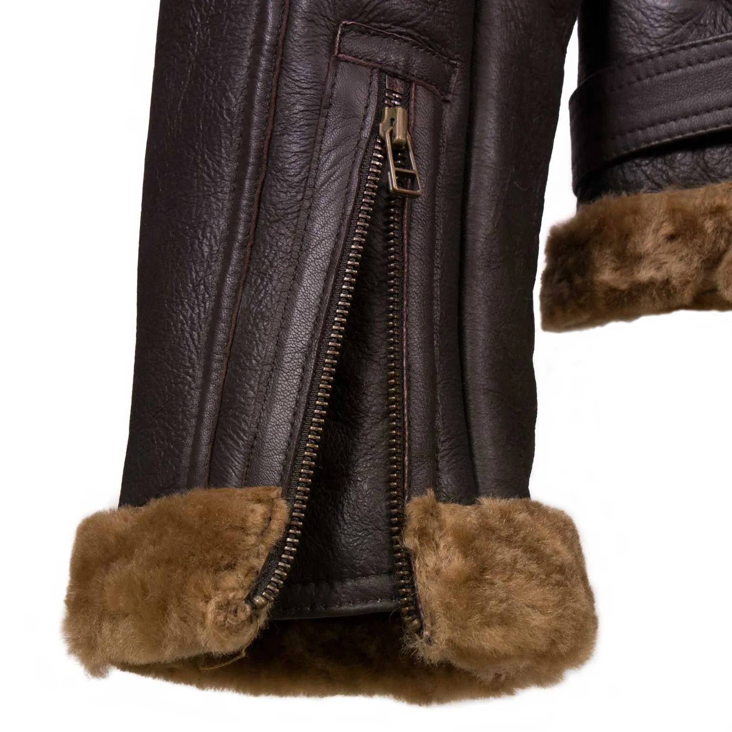 B4: Men's Brown Sheepskin Flying Jacket