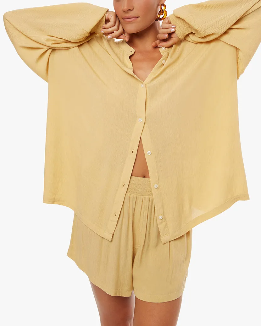 Billow Sleeve Button Up | Desert