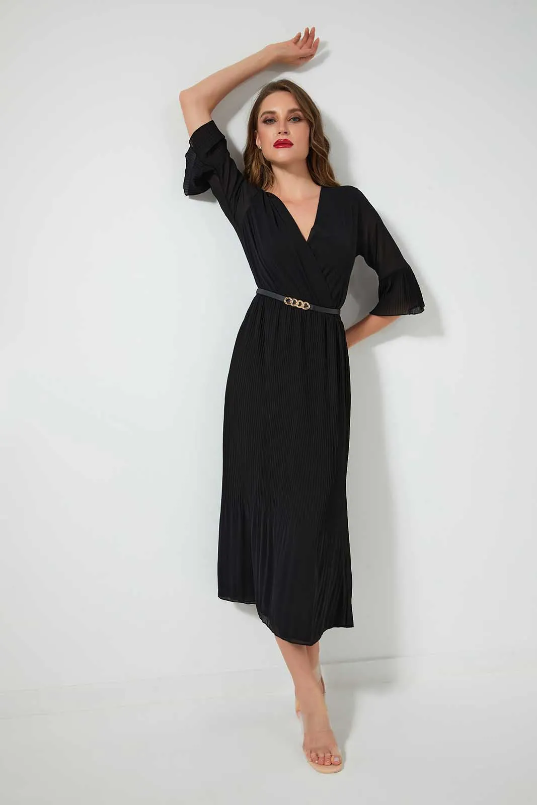 Black Wrapped Pelisse Dress