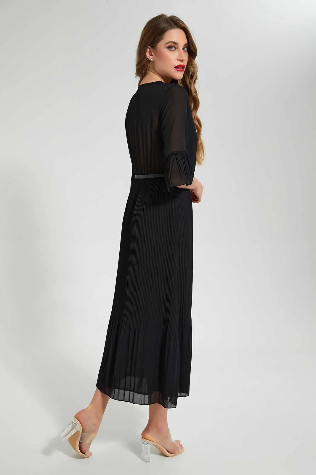 Black Wrapped Pelisse Dress