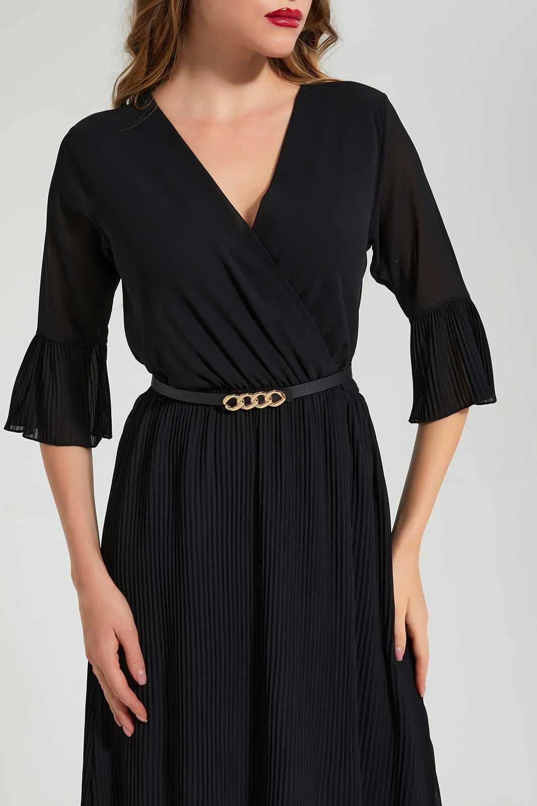 Black Wrapped Pelisse Dress