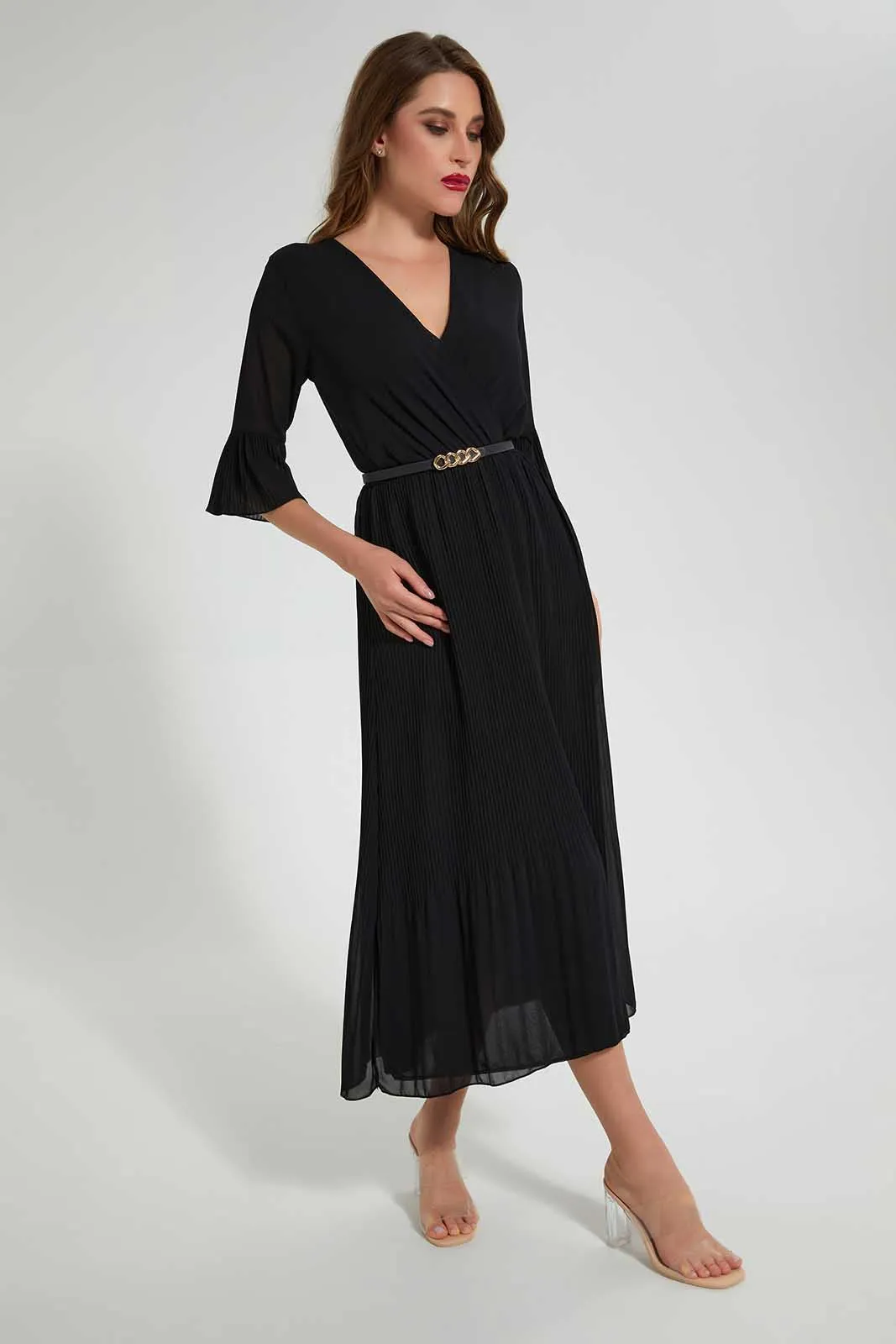 Black Wrapped Pelisse Dress