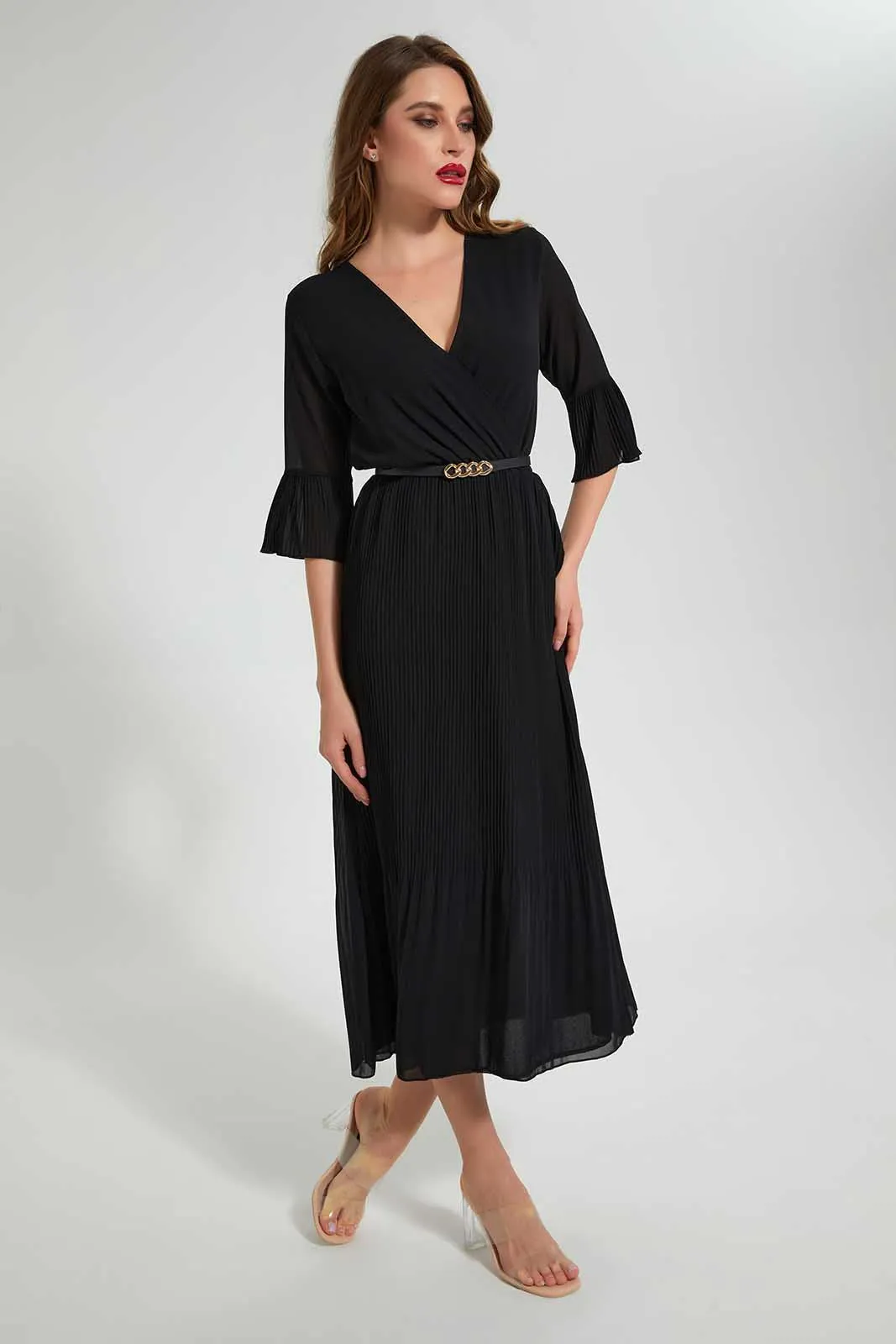 Black Wrapped Pelisse Dress