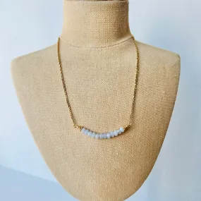 Blue Lace Agate Moon Necklace