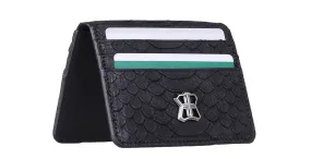 BNJ FLAP WALLET BLACK PYTHON CUT MATT  NAPPA