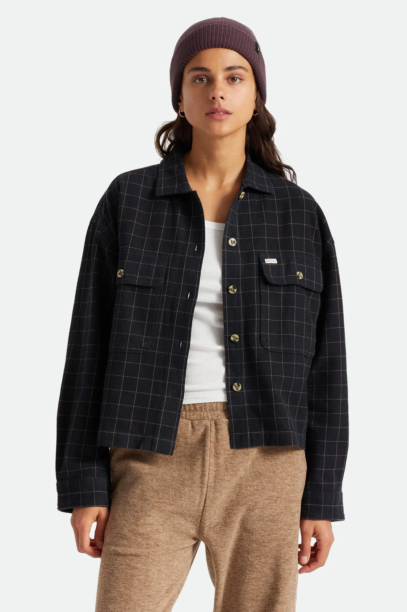 Bowery Women's L/S Flannel - Black/Twig