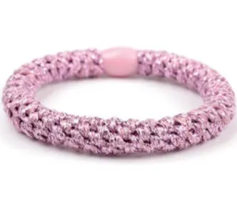 Braided Stretch Hair Tie and Bracelet Glitter Pink