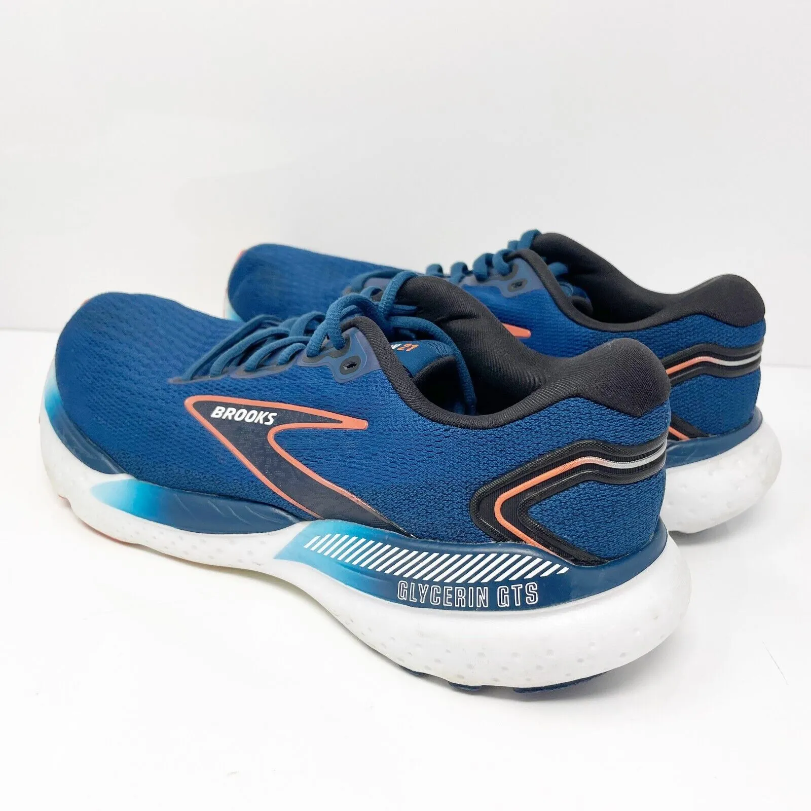 Brooks Mens Glycerin GTS 21 1104201D474 Blue Running Shoes Sneakers Size 9.5 D