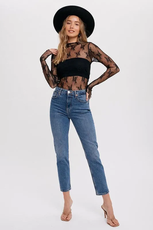 Carly Lace Mesh Top