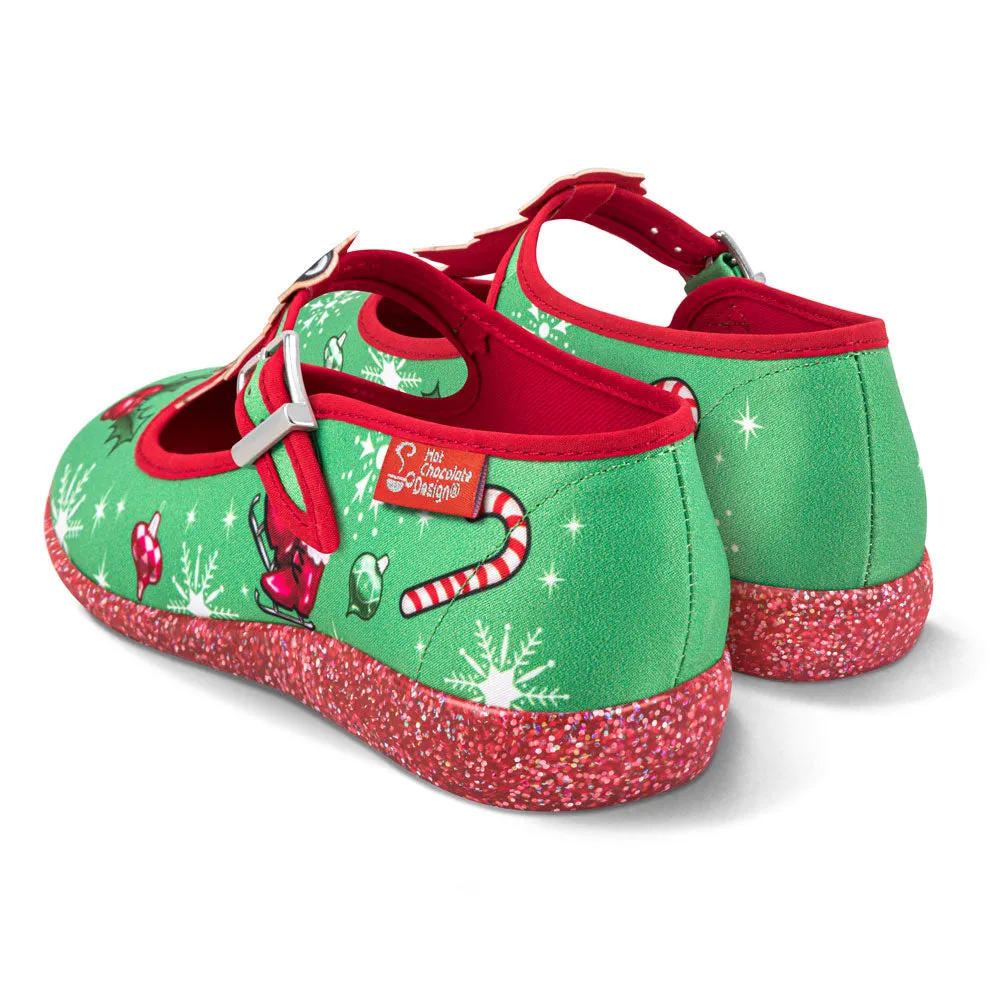 Chocolaticas® Kitty Christmas Women's Mary Jane Flat