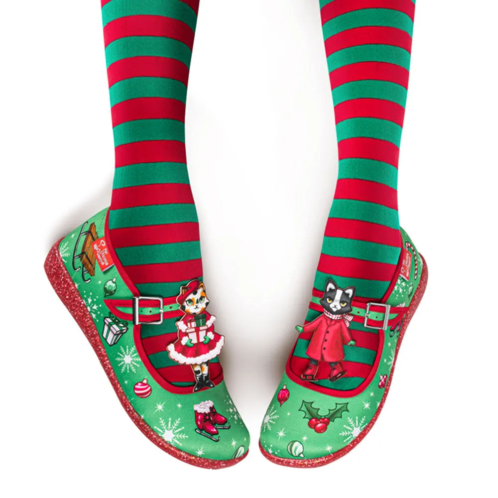 Chocolaticas® Kitty Christmas Women's Mary Jane Flat