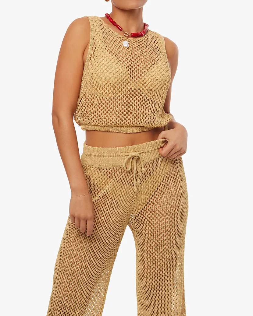 Crochet Ruched Crop Top | Desert