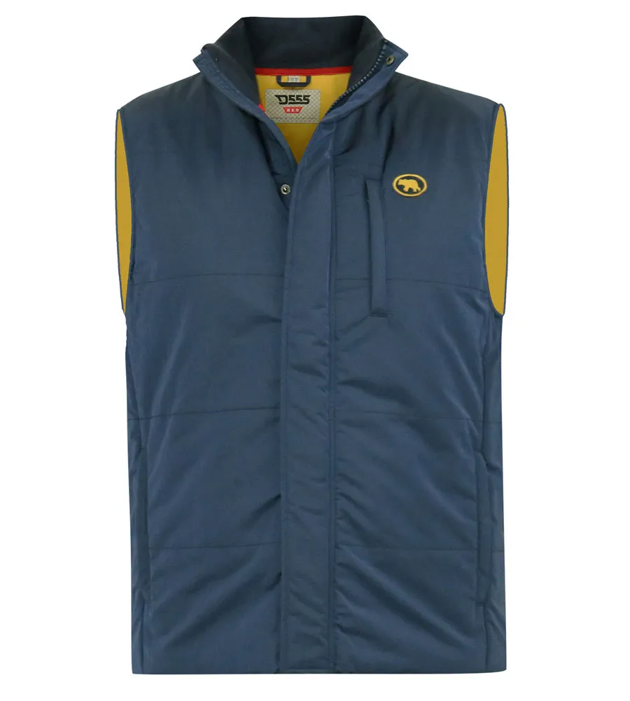 D555 Big Mens Navy Padded Gilet With Contrast Colour Lining (FELIPE 2)