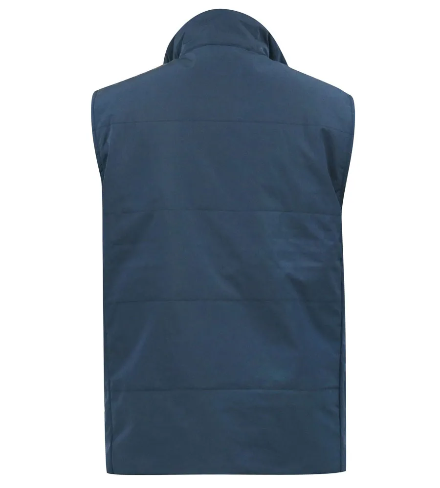 D555 Big Mens Navy Padded Gilet With Contrast Colour Lining (FELIPE 2)