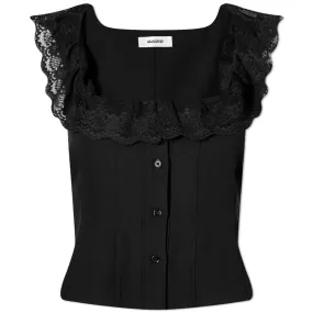 Danielle Guizio Paloma Lace TopBlack