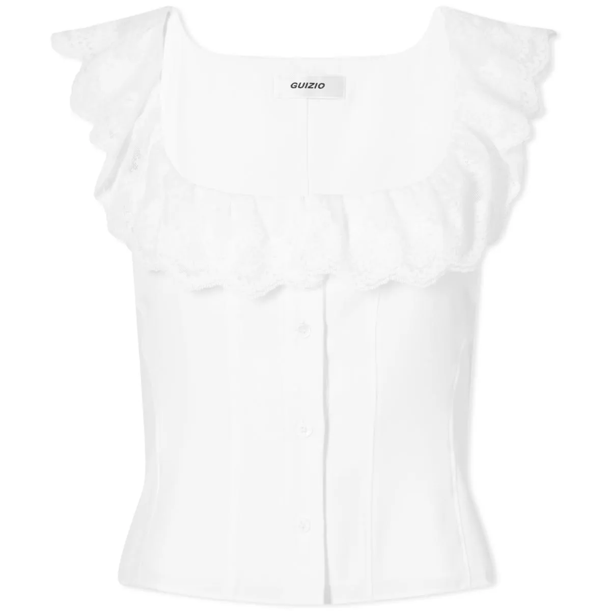 Danielle Guizio Paloma Lace TopWhite