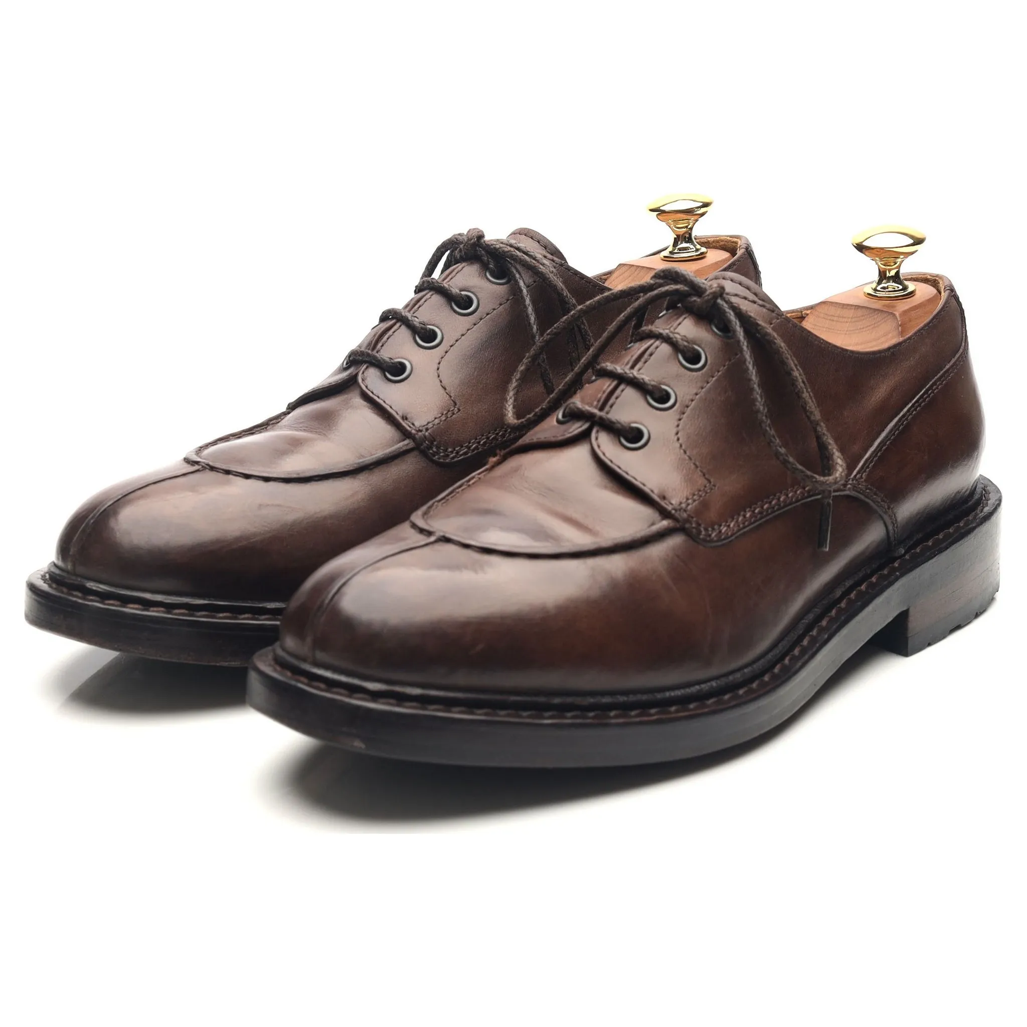 Dark Brown Leather Split Toe Derby UK 6 EU 40