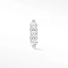 Diamond Flat Back Earring Small 3 Scones 14k White