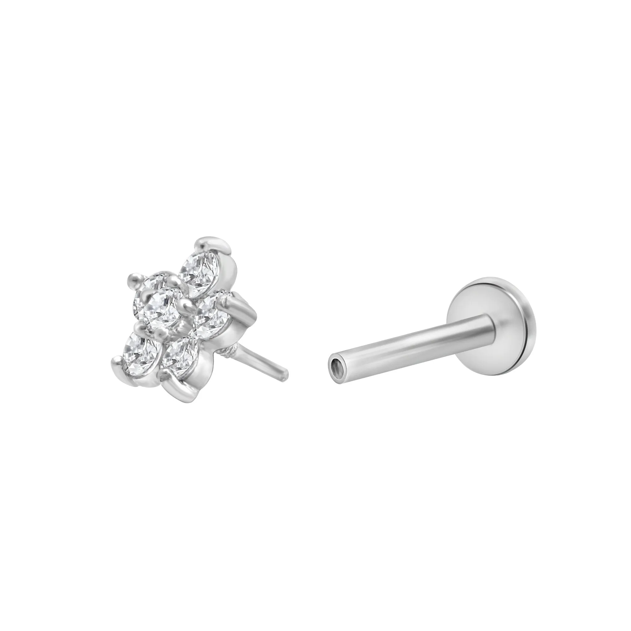 Diamond Flower Flat Back Stud