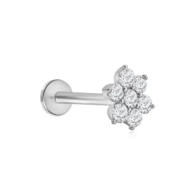 Diamond Flower Flat Back Stud