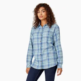 Dickies Women's Plaid Long Sleeve Flannel Shirt