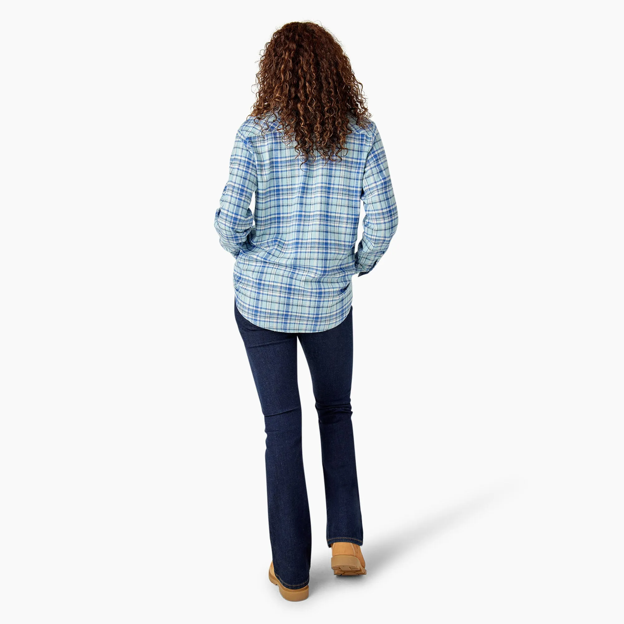 Dickies Women's Plaid Long Sleeve Flannel Shirt