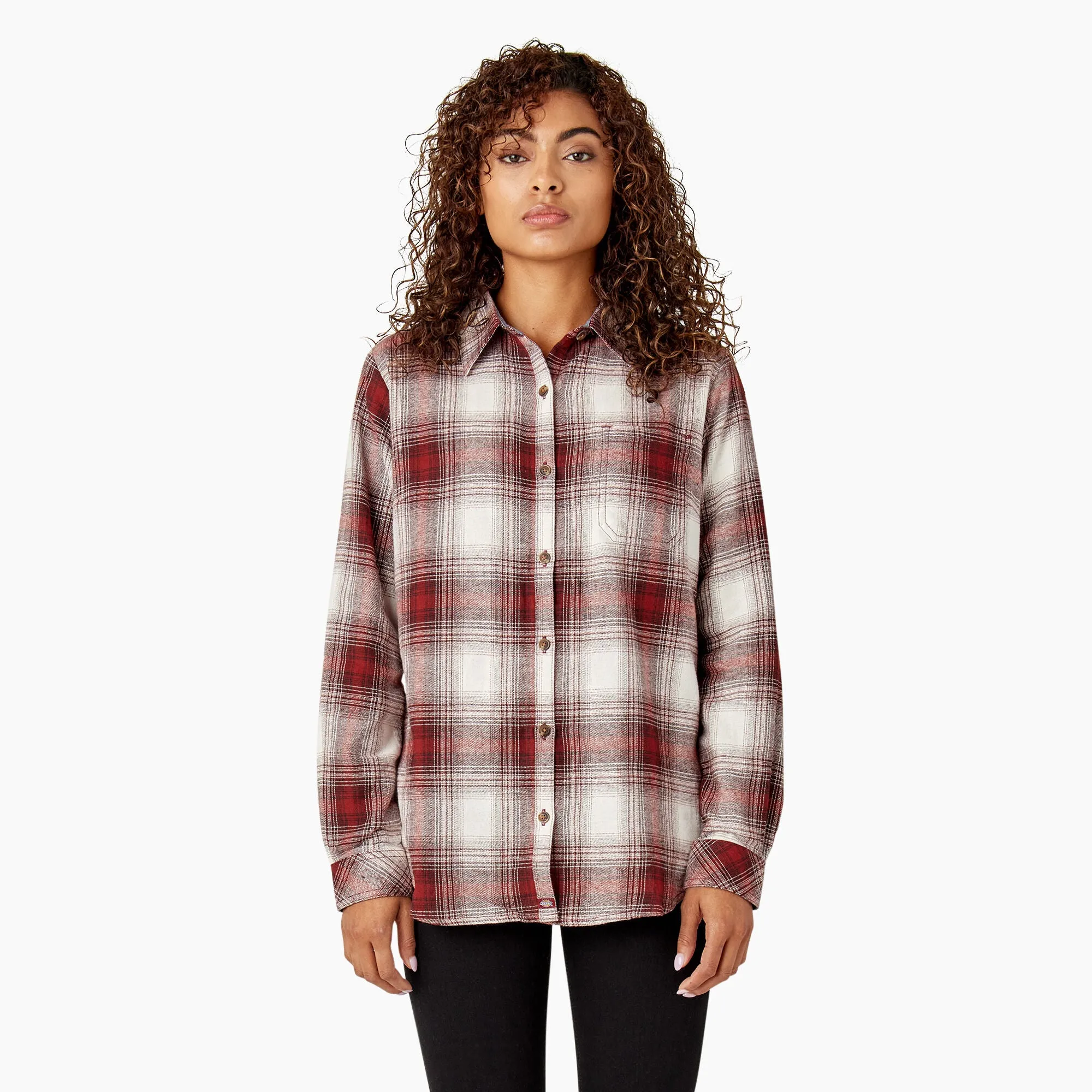 Dickies Women's Plaid Long Sleeve Flannel Shirt