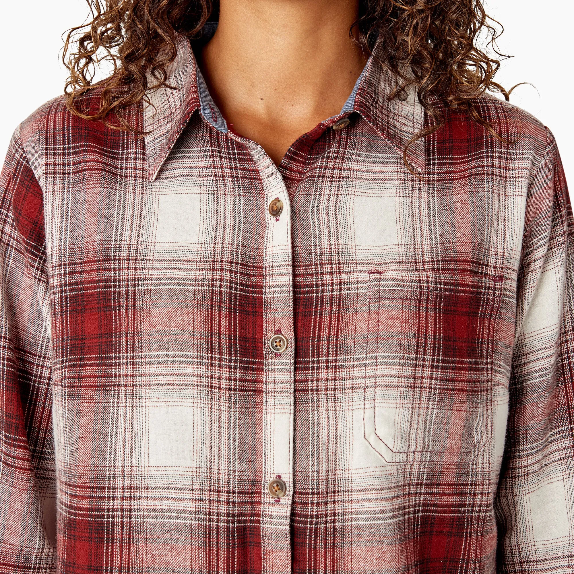 Dickies Women's Plaid Long Sleeve Flannel Shirt