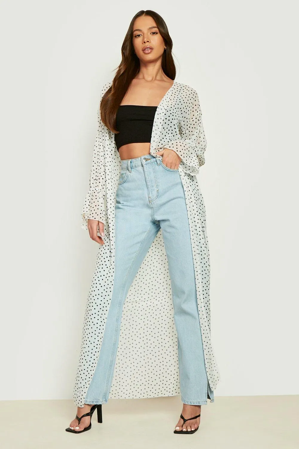 Ditsy Polka Dot Maxi Kimono