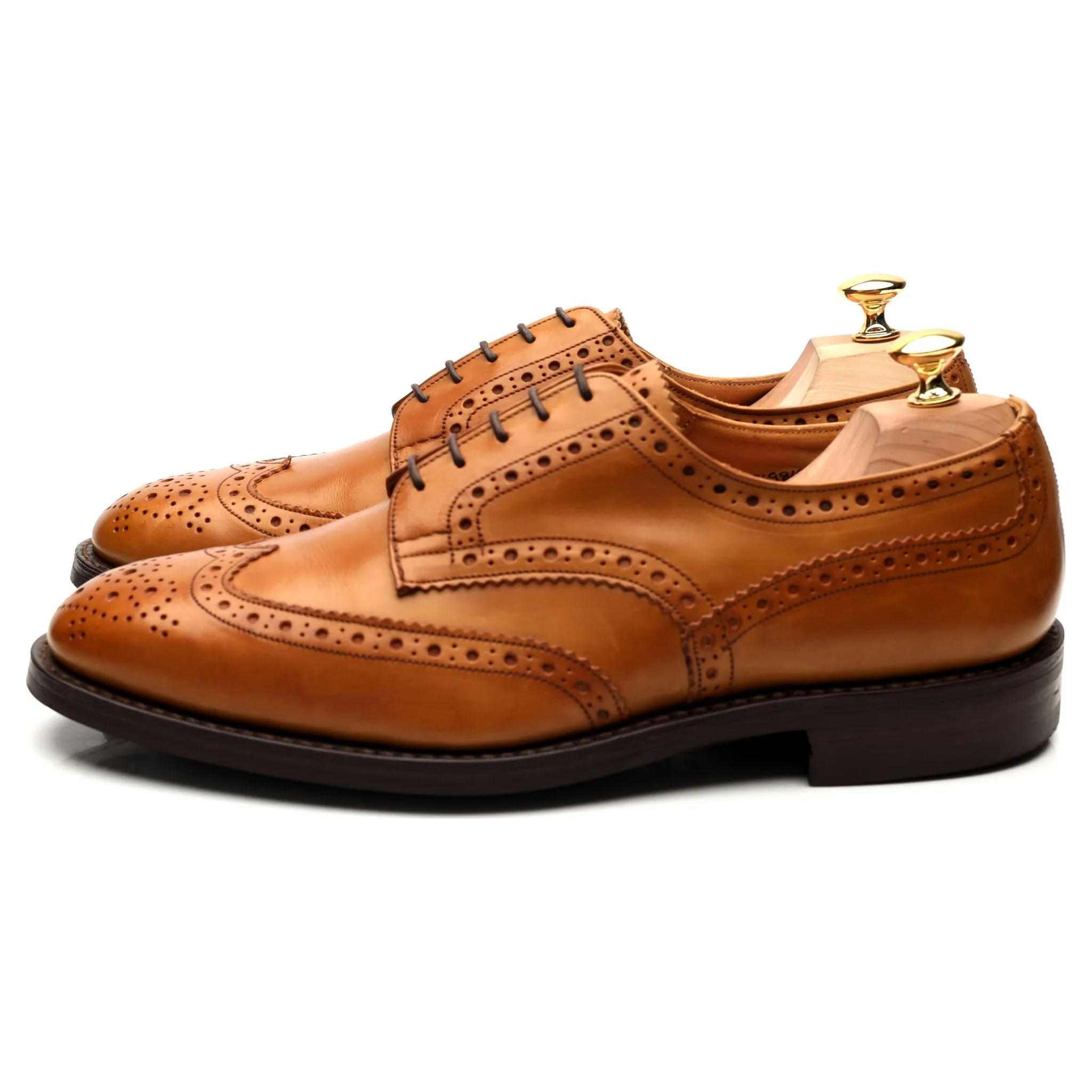 'Durham' Tan Brown Leather Derby Brogues UK 11