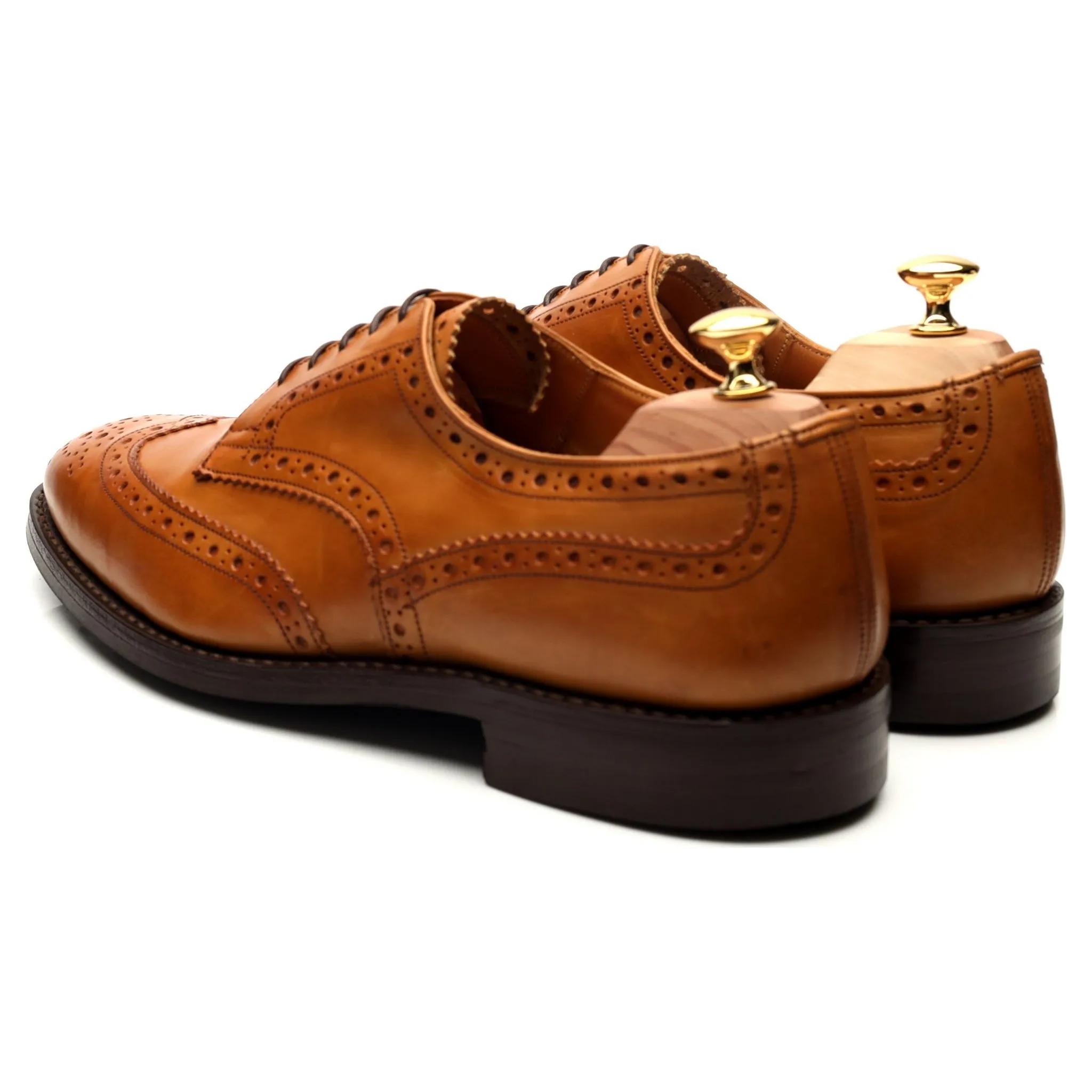 'Durham' Tan Brown Leather Derby Brogues UK 11