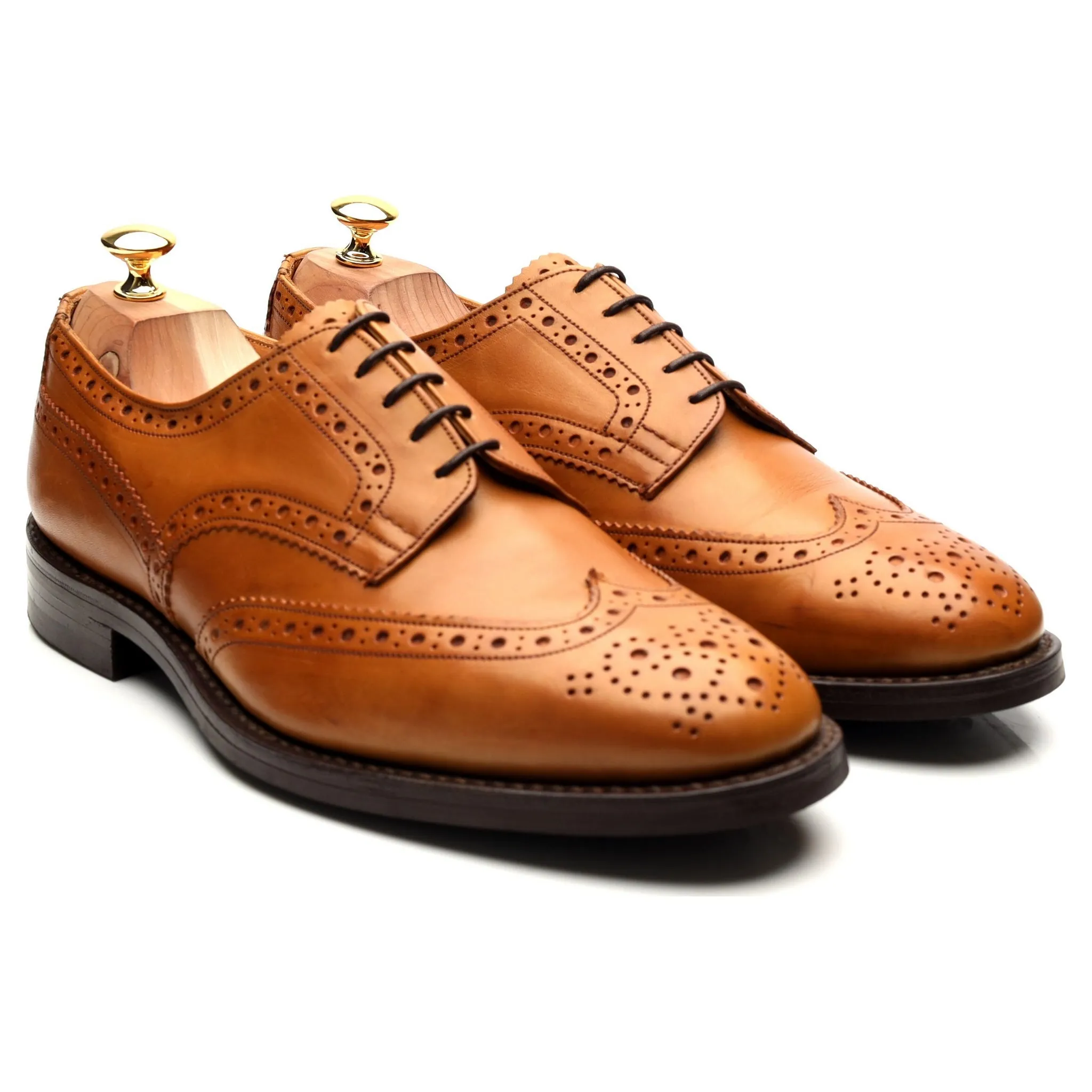 'Durham' Tan Brown Leather Derby Brogues UK 11