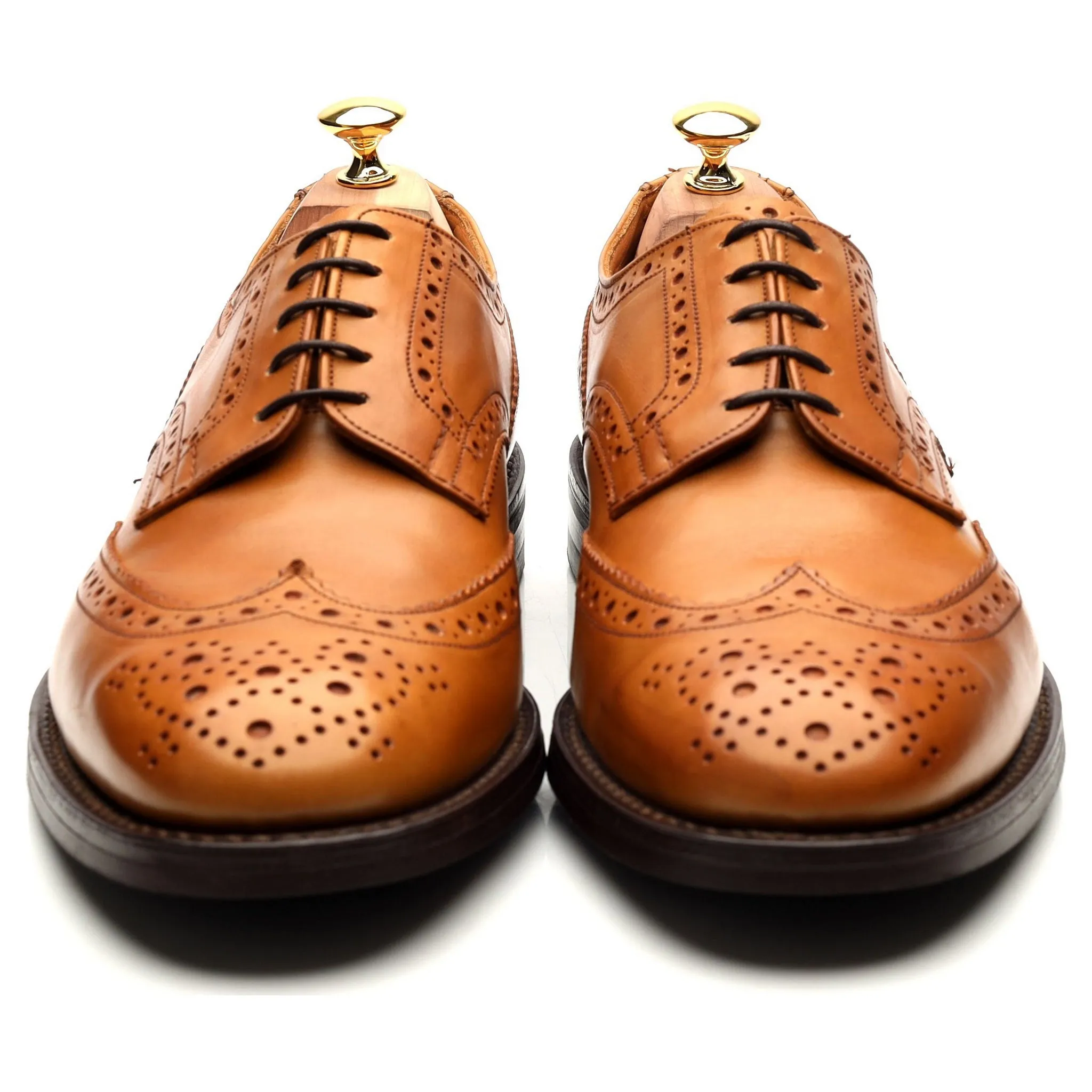 'Durham' Tan Brown Leather Derby Brogues UK 11