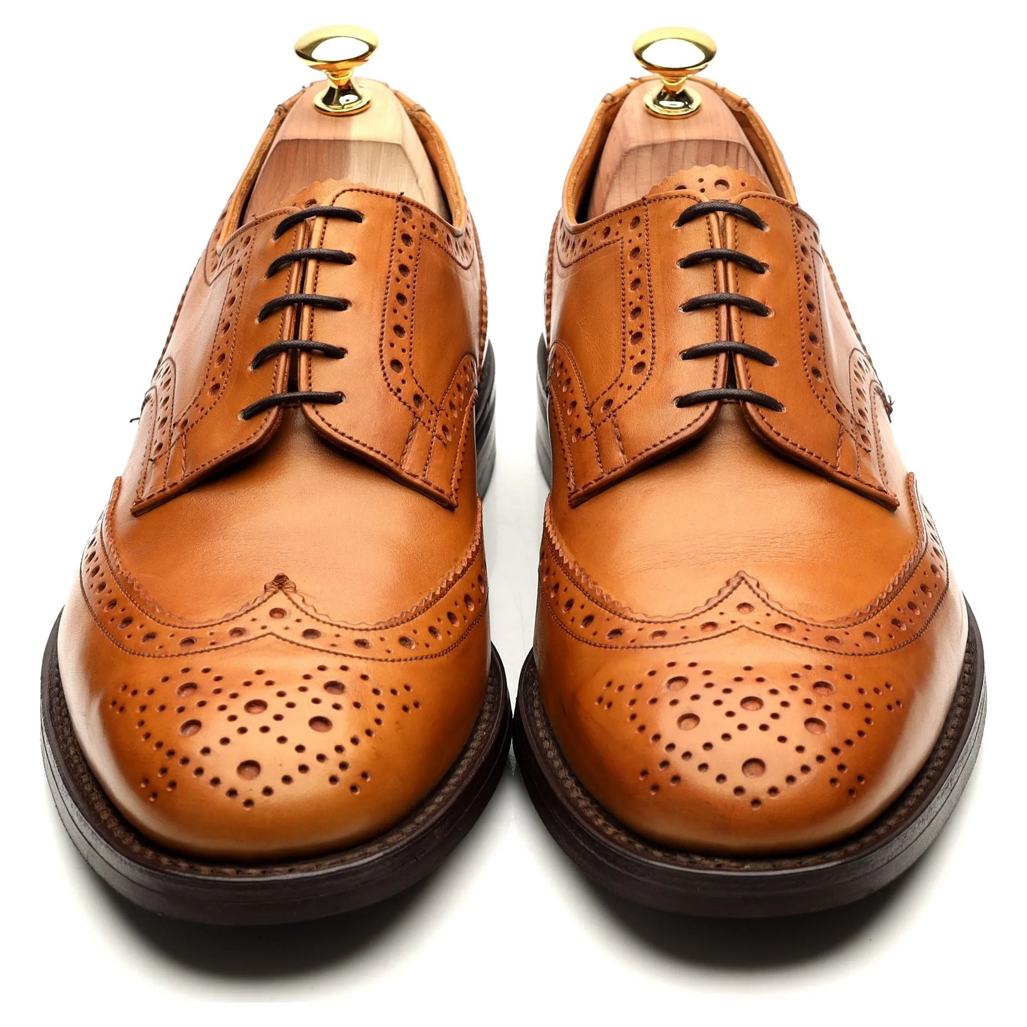 'Durham' Tan Brown Leather Derby Brogues UK 11