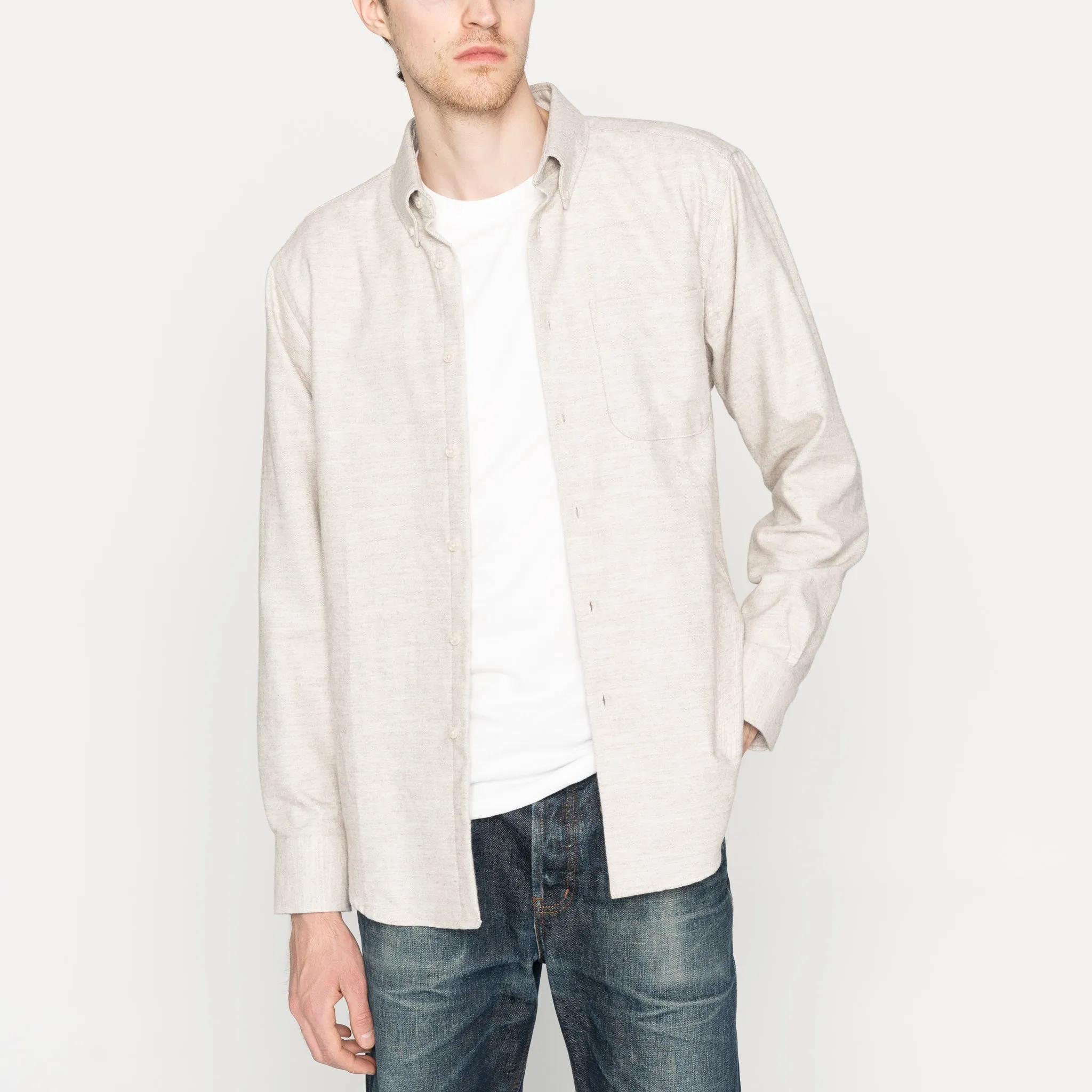 Easy Shirt - Yak Fiber Brushed Flannel - Whisper Grey