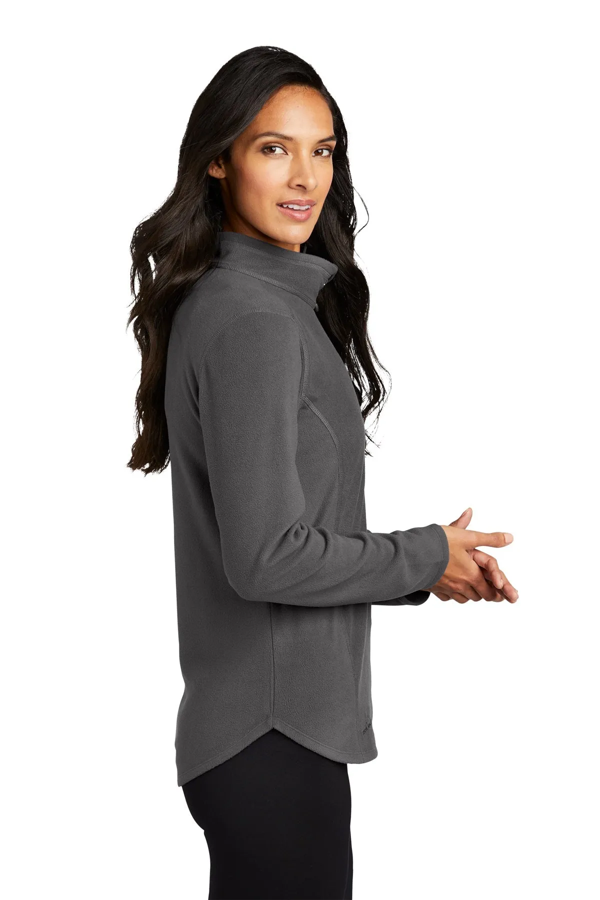 Eddie Bauer Ladies 1/2-Zip Custom Microfleece Jackets, Grey Steel