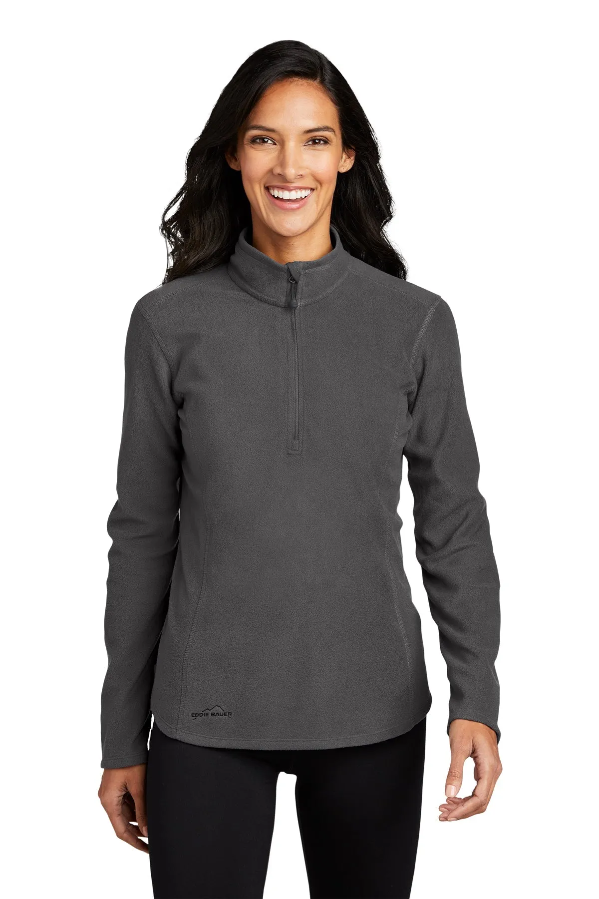 Eddie Bauer Ladies 1/2-Zip Custom Microfleece Jackets, Grey Steel