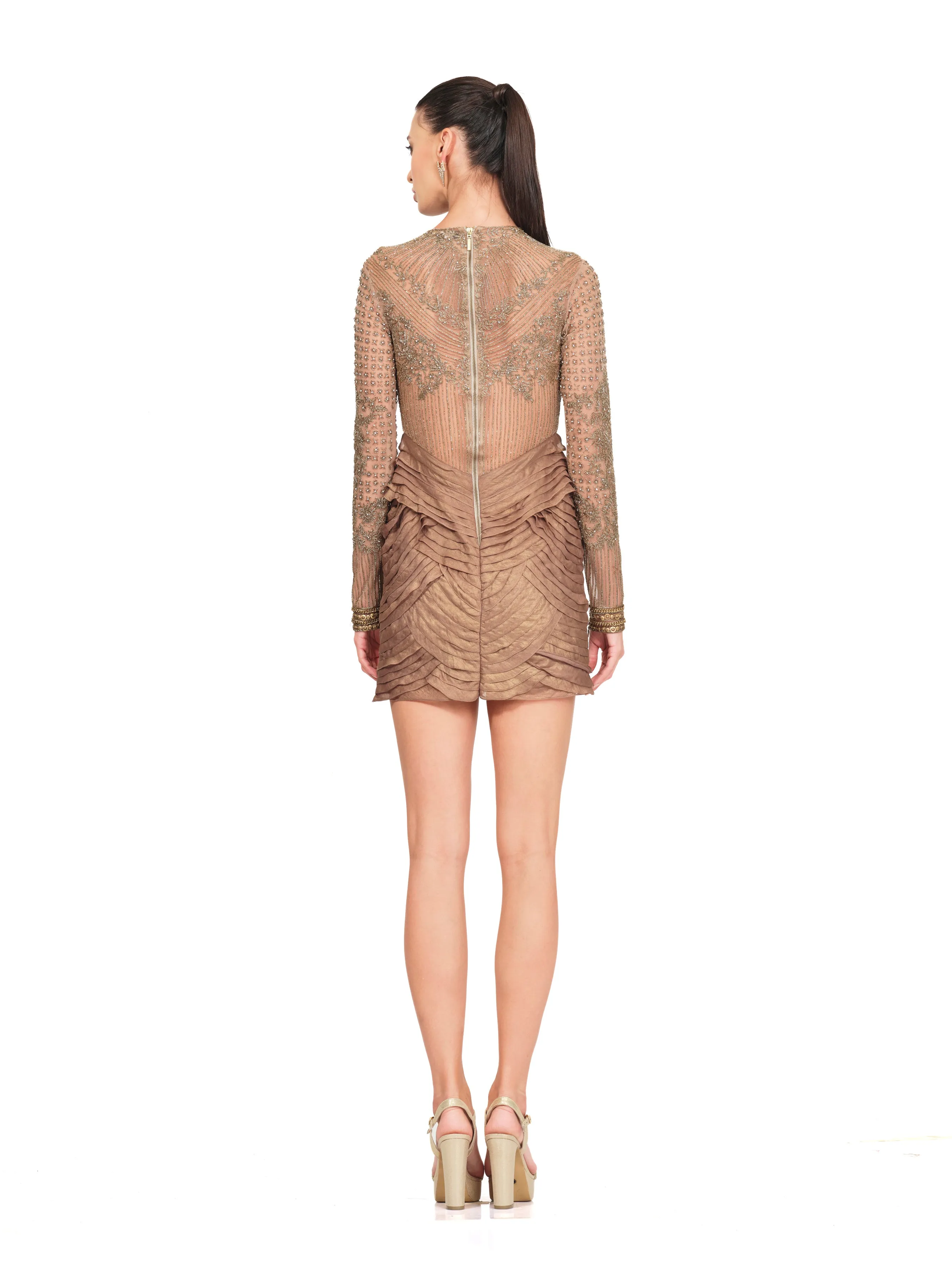 Embroidered Copper Dress