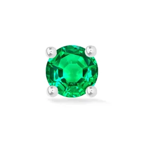 Emerald Flat Back Earring Princess Yum Yum 2mm 14k White