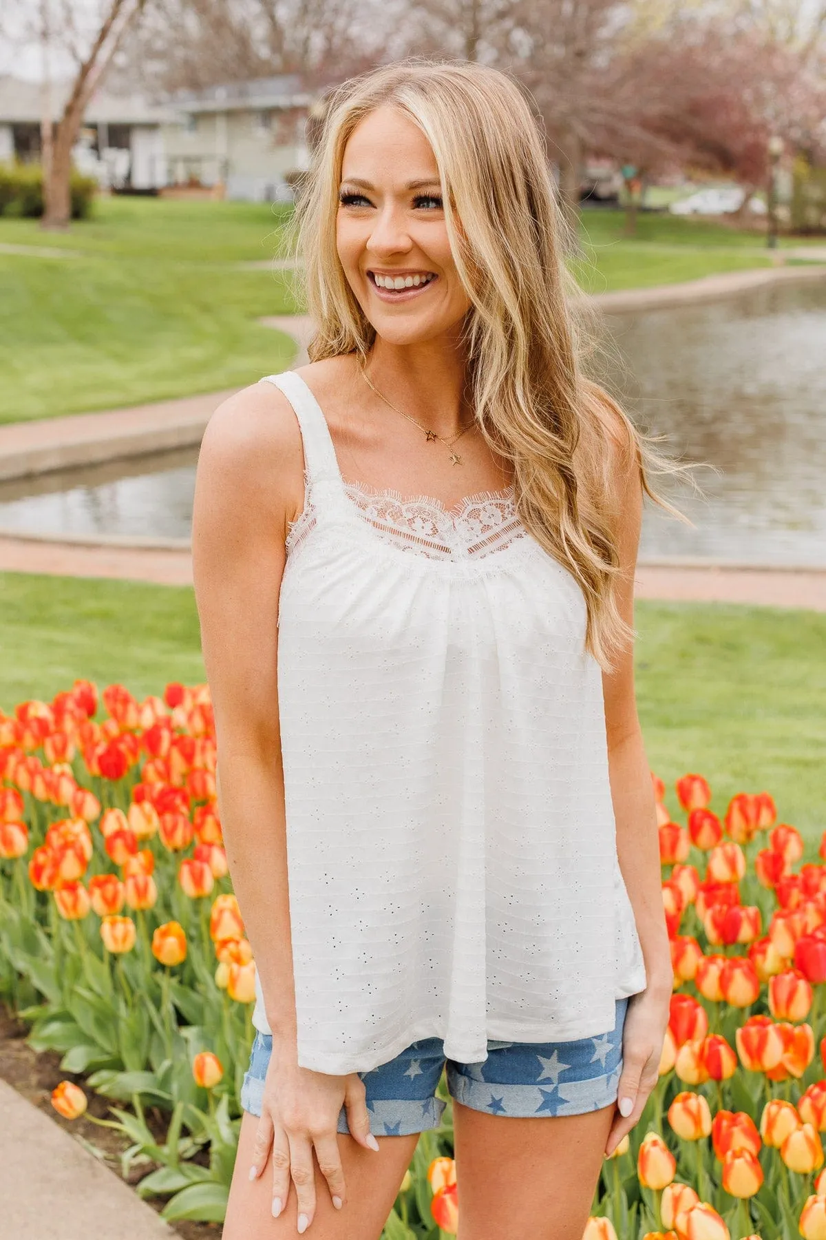 Feel So Alive Lace Crochet Tank- Ivory