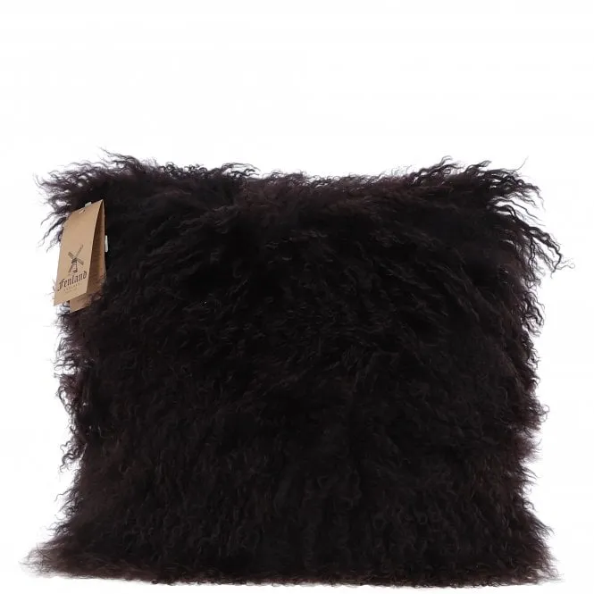 Fenland Sheepskin Cushion Chocolate: FF-Tibetan