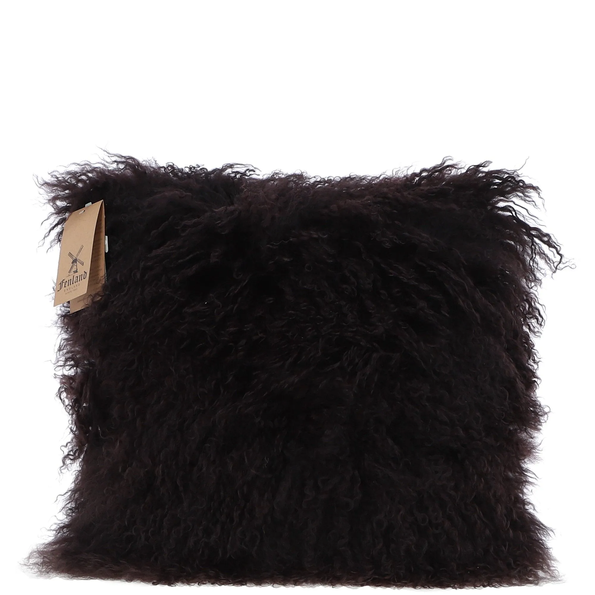 Fenland Sheepskin Cushion Chocolate: FF-Tibetan