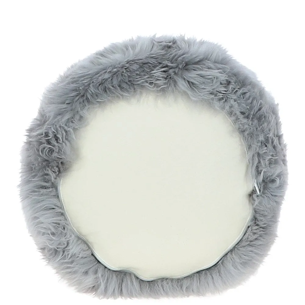 Fenland Sheepskin Pouffe Stool Grey: FF-POUFFE