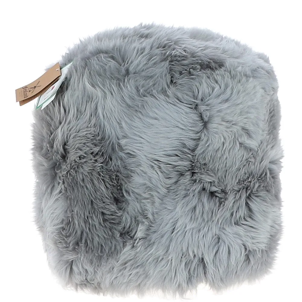 Fenland Sheepskin Pouffe Stool Grey: FF-POUFFE